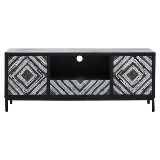 Orphee Wooden TV Stand With 2 Doors 1 Drawer In Black_1
