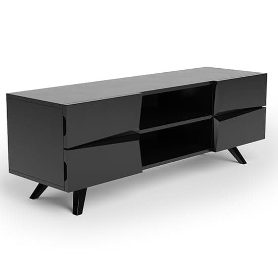 Orsha Wooden TV Stand With 4 Drawers In Black_2