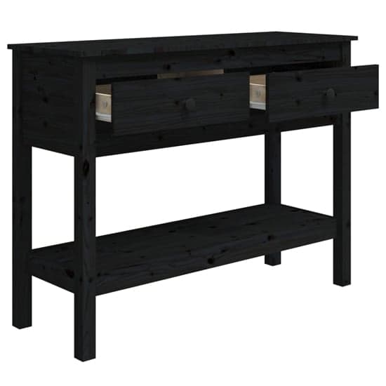 Orsin Pine Wood Console Table With 2 Drawers In Black_5