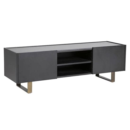 Orth Wooden TV Stand With Stone Top In Black_1