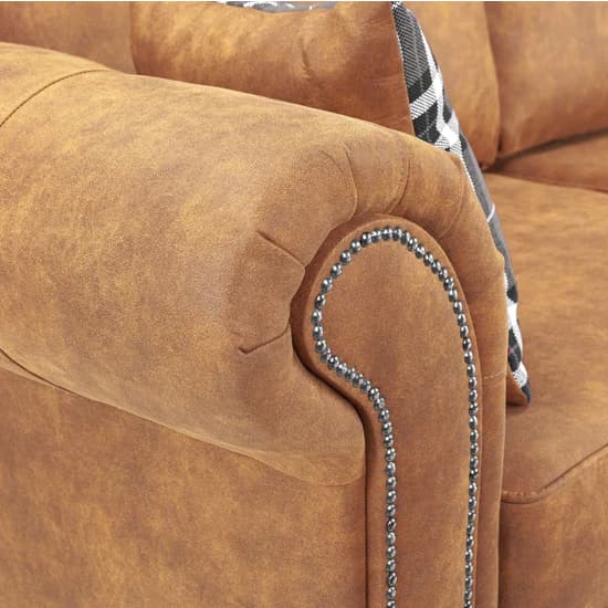 Orton Faux Leather 2 Seater Sofa In Tan_3