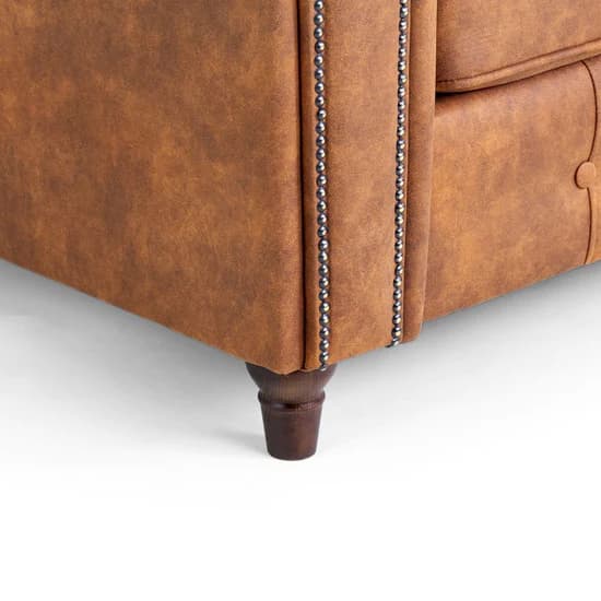 Orton Faux Leather 2 Seater Sofa In Tan_5