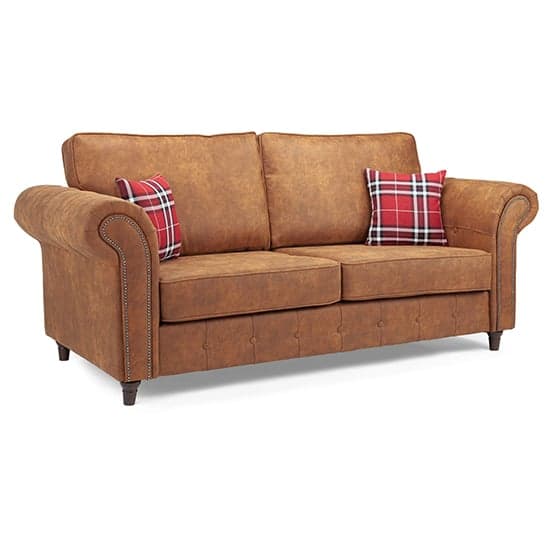 Orton Faux Leather 3+2 Seater Sofa Set In Tan_3