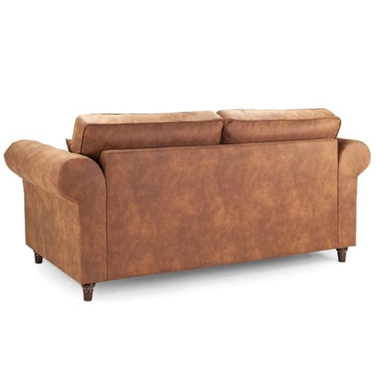 Orton Faux Leather 3 Seater Sofa In Tan_2