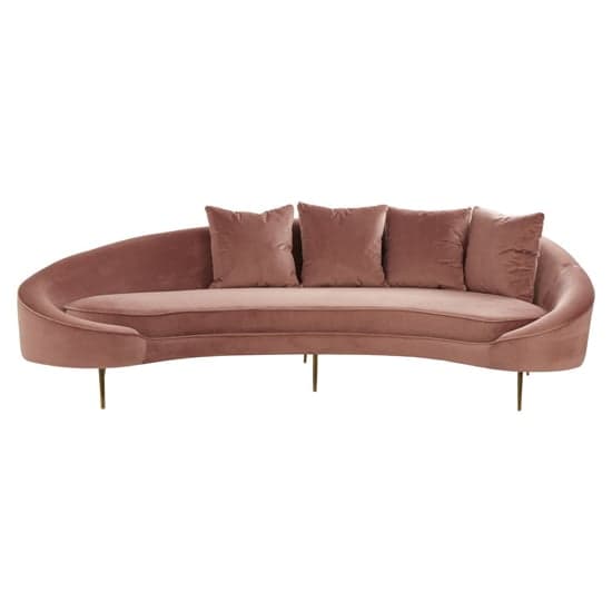 Osmodin Upholstered Velvet 4 Seater Sofa In Salmon Pink_3
