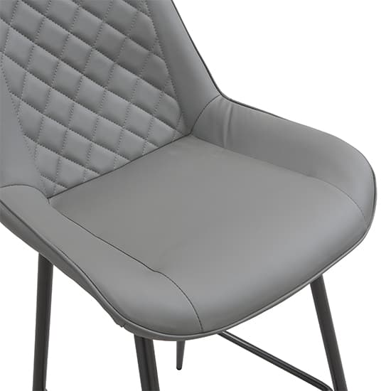 Oston Faux Leather Bar Chair In Grey With Anthracite Legs_3