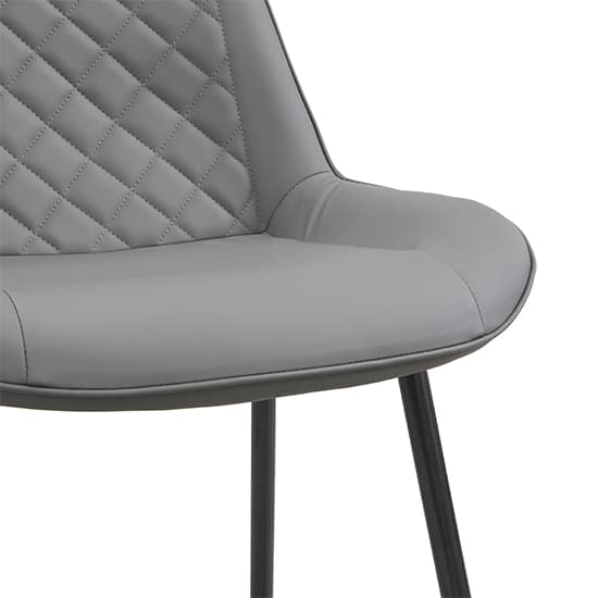 Oston Faux Leather Bar Chair In Grey With Anthracite Legs_4