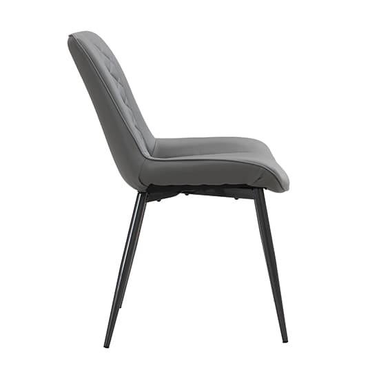 Oston Faux Leather Dining Chair In Grey With Anthracite Legs_3