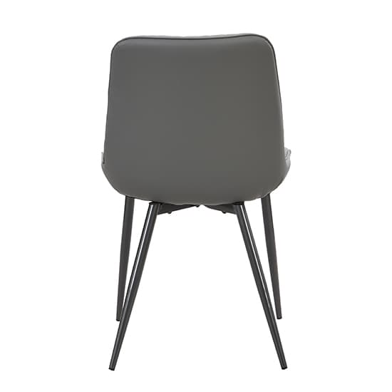 Oston Faux Leather Dining Chair In Grey With Anthracite Legs_4