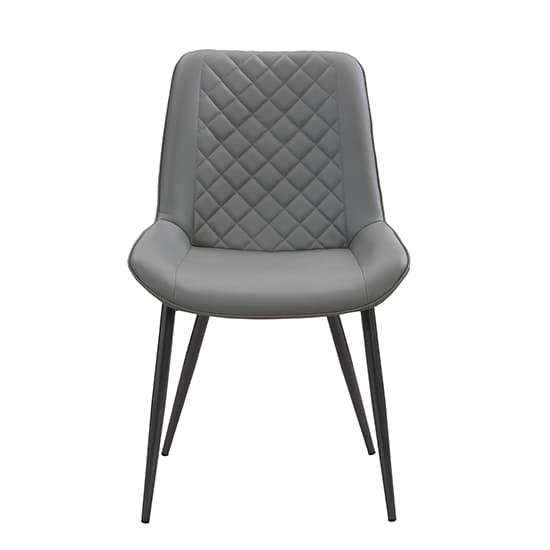 Oston Grey Faux Leather Dining Chairs With Anthracite Legs In Pair_4