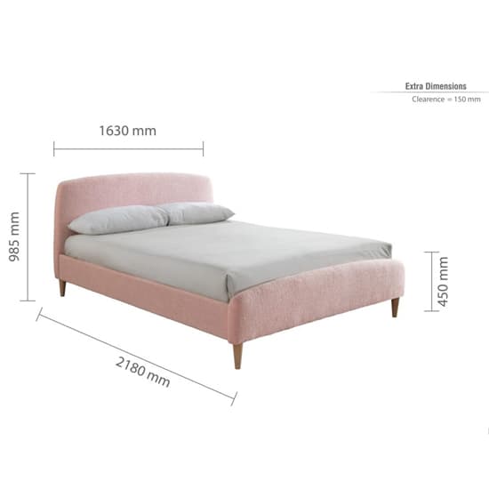 Otaola Teddy Bear Fabric King Size Bed In Blush Pink_7
