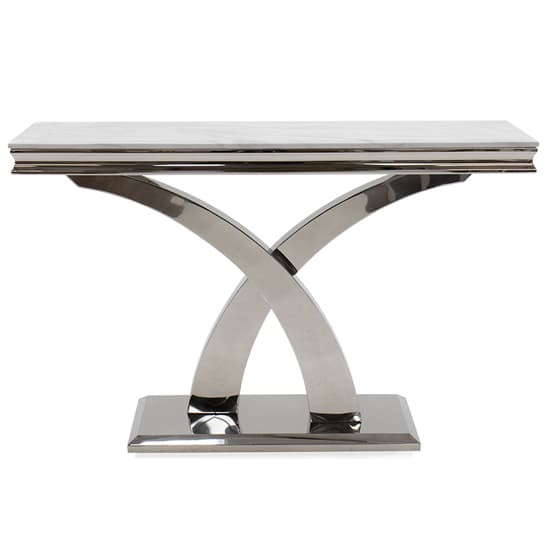 Ottava Marble Console Table With Metal Base In Bone White_2