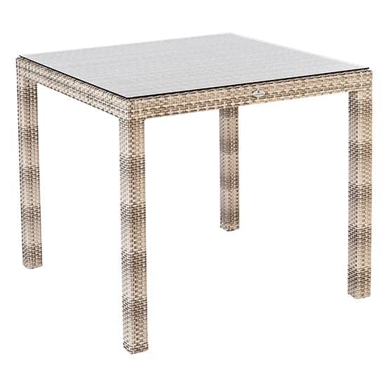 Ottery Outdoor Fiji 810mm Glass Top Dining Table In Pearl_1