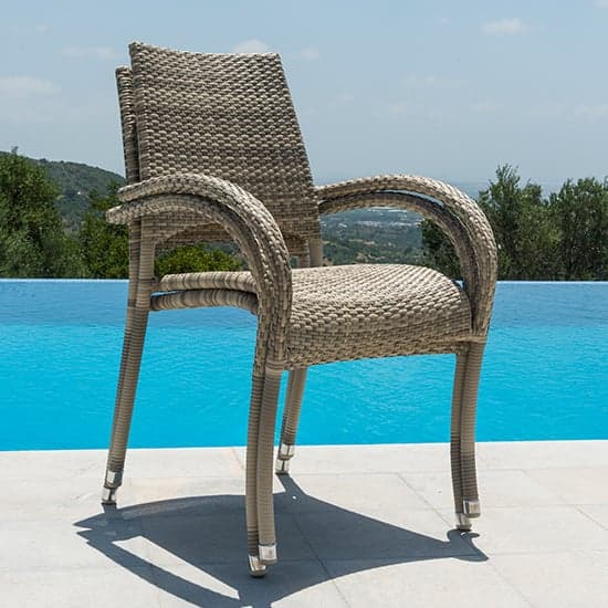 Ottery Outdoor Fiji Stacking Dining Armchair In Pearl_2