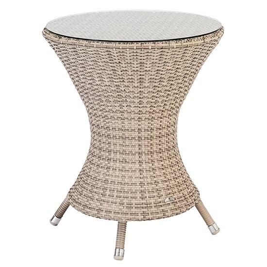 Ottery Outdoor Wave 600mm Glass Top Bistro Table In Pearl_1