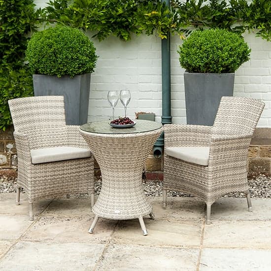 Ottery Outdoor Wave Dining Armchair With Cushion In Pearl_2