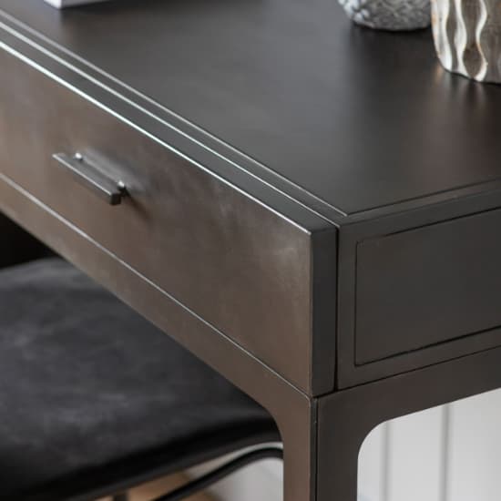 Ottistra Wooden Study Desk With 2 Drawers In Dark Grey_4