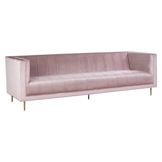 Otyliya Upholstered Velvet 3 Seater Sofa In Pink_2