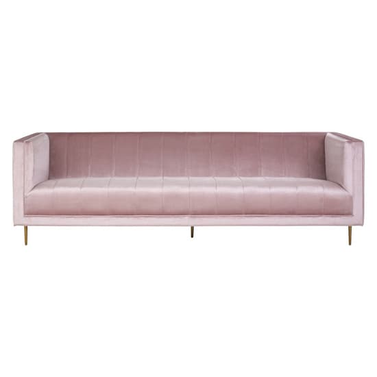 Otyliya Upholstered Velvet 3 Seater Sofa In Pink_3