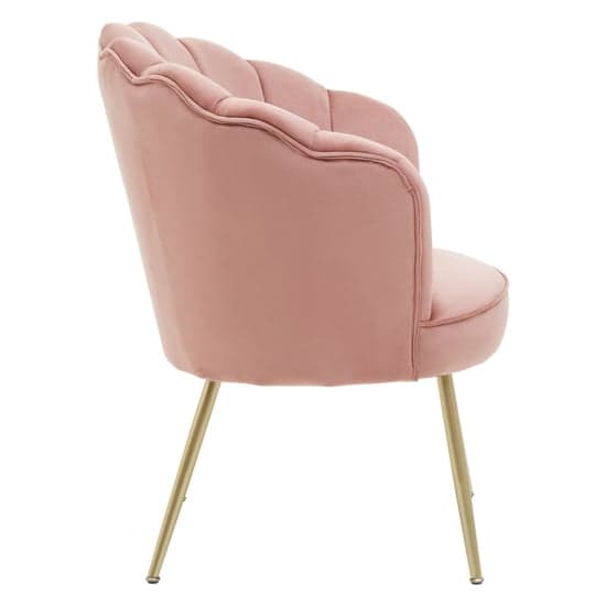 Ovaley Upholstered Velvet Accent Chair In Pink_4