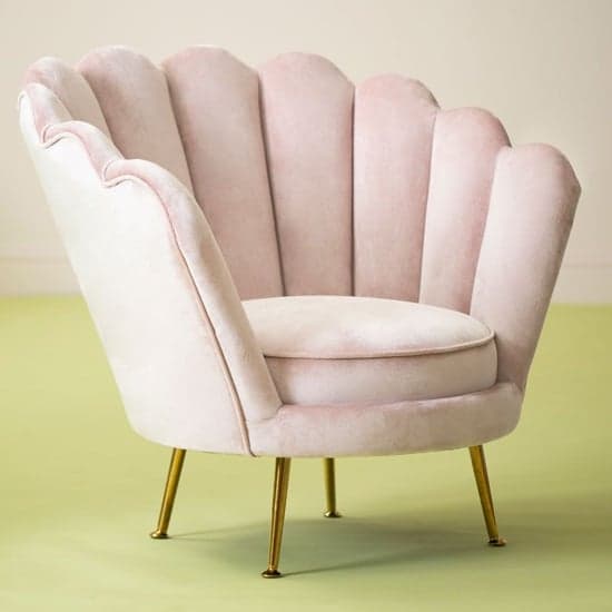 Ovaley Upholstered Velvet Accent Chair In Plush Pink_1