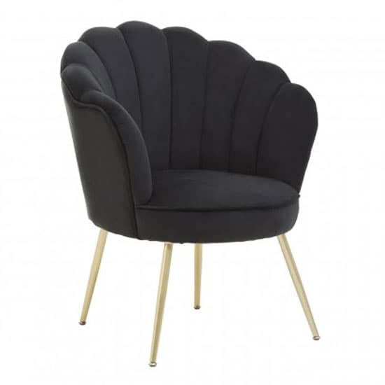 Ovaley Upholstered Velvet Accent Chair In Black