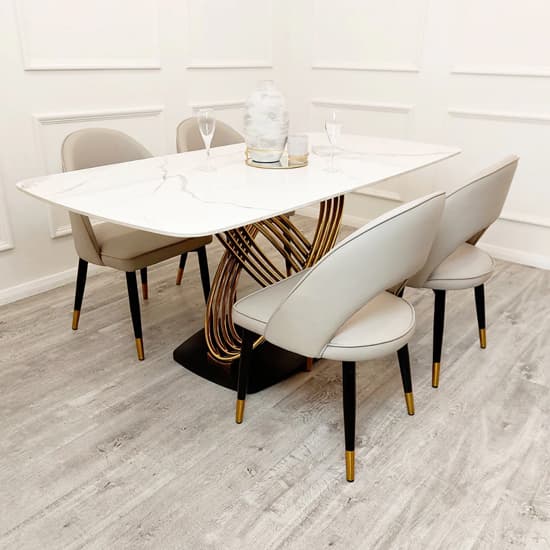 Ovell Rectangular Sintered Stone Top Dining Table In Polar White_7