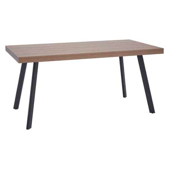 Owall Wooden Dining Table With Black Metal Legs In Oak