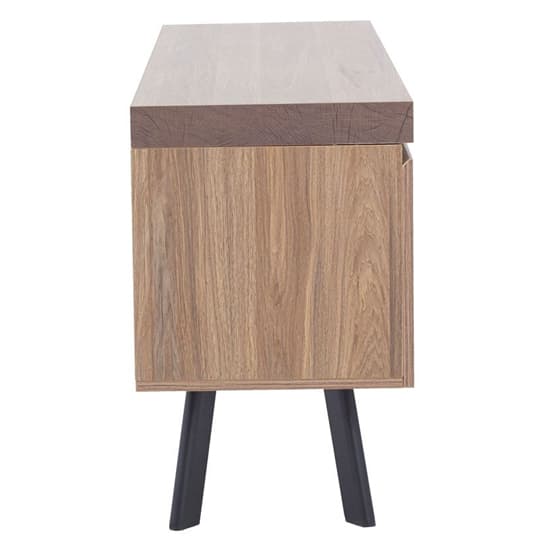 Owall Wooden TV Stand With Black Metal Legs In Oak_5