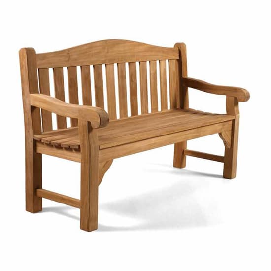 Owen Teak Wooden Garden 3 Seater Bench In Teak_2