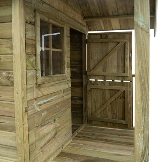 Oxer Wooden Lookout Kids Playhouse In Natural Timber_12