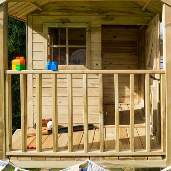 Oxer Wooden Lookout Kids Playhouse In Natural Timber_6