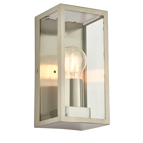 Oxford Clear Glass Panels Wall Light In Brushed Stainless Steel_3