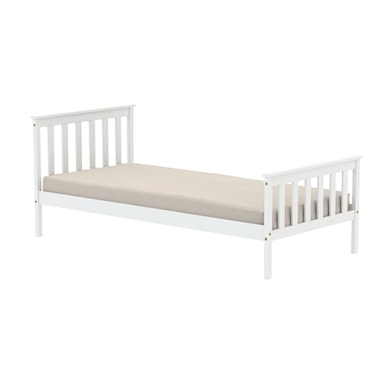 Oxford Pine Wood Single Bed In White_4