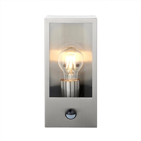 Oxford PIR Clear Glass Panels Wall Light In Stainless Steel_4