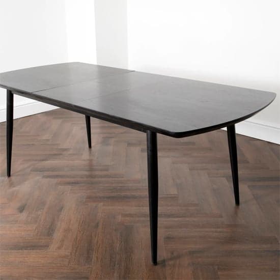 Onamia Wooden Extending Dining Table With 4 Chairs In Dark Ash_2