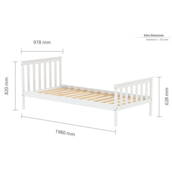 Oxfords Wooden Single Bed In White_7