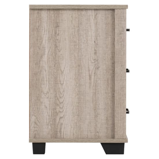 Oxnard Wooden Bedside Cabinet With 3 Drawers In Light Oak_4