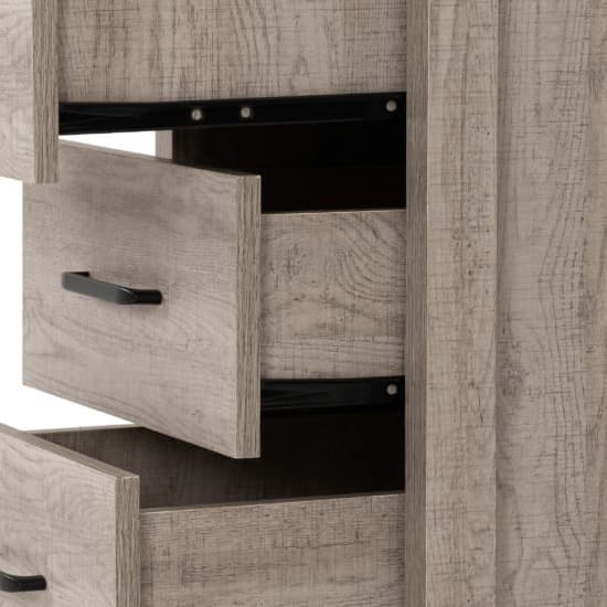 Oxnard Wooden Bedside Cabinet With 3 Drawers In Light Oak_5