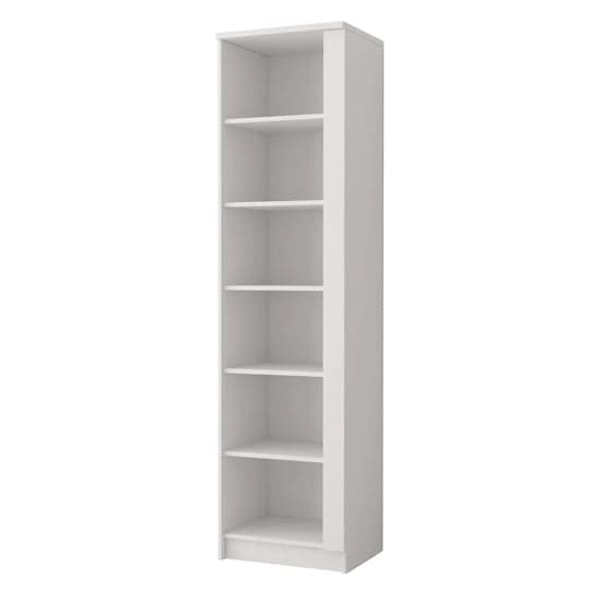 Oxnard Wooden Bookcase With 5 Shelves In Matt White_1