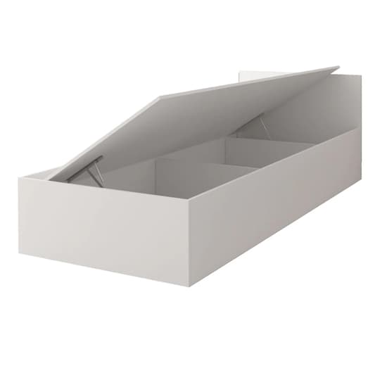 Oxnard Wooden Single Bed With Storage In Matt White Furniture in Fashion
