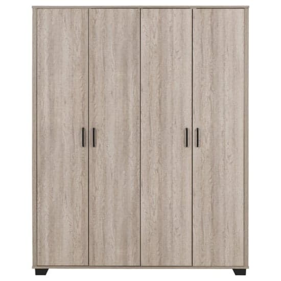 Oxnard Wooden Wardrobe With 4 Doors In Light Oak_2