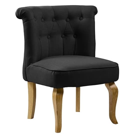 Pacari Black Fabric Dining Chairs With Wooden Legs In Pair_2
