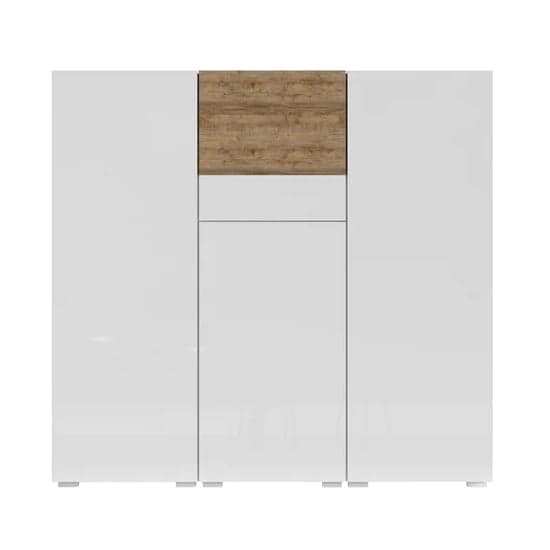 Pacific High Gloss Sideboard With 4 Doors In White And Oak_1