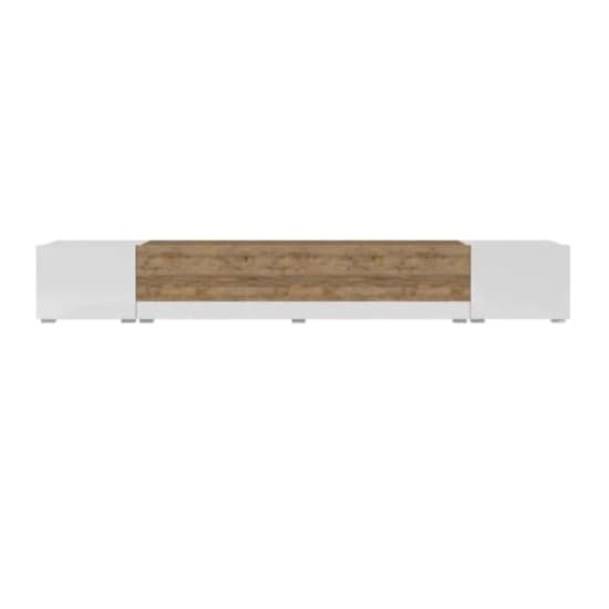 Pacific High Gloss TV Stand With 3 Door In White And Sandal Oak_2