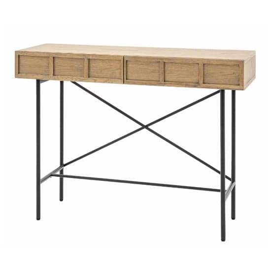 Pacific Wooden Console Table With 2 Drawers In Smoked Oak_4