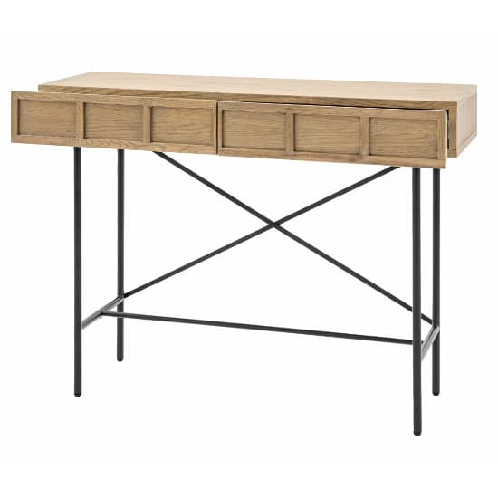 Pacific Wooden Console Table With 2 Drawers In Smoked Oak_5