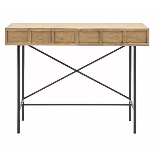 Pacific Wooden Console Table With 2 Drawers In Smoked Oak_6