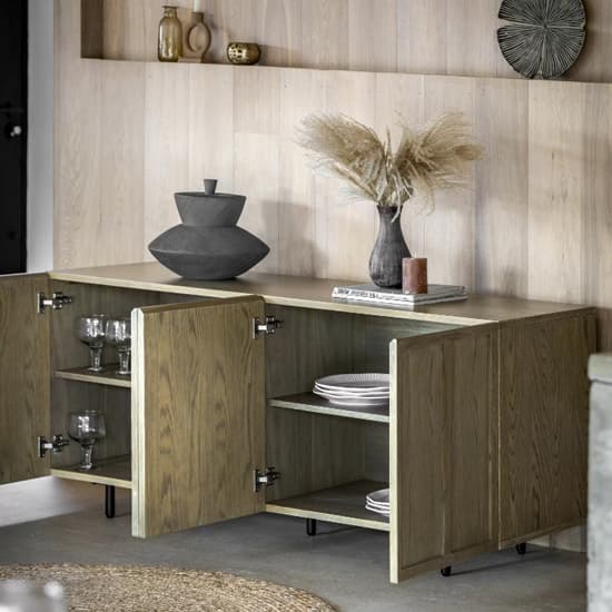 Pacific Wooden Sideboard With 4 Doors In Smoked Oak_3