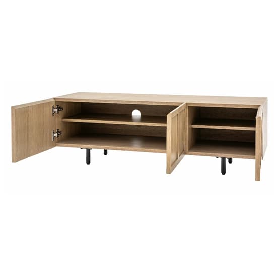 Pacific Wooden TV Stand With 3 Doors In Smoked Oak_5